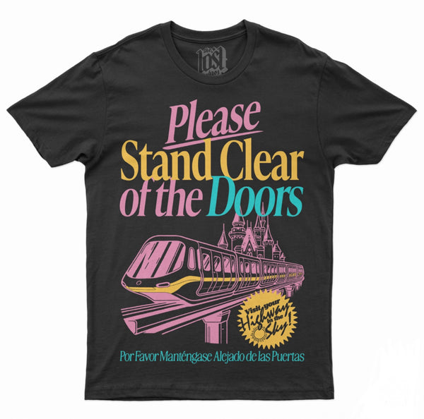 Please Stand Clear Tee - Black - The Lost Bros