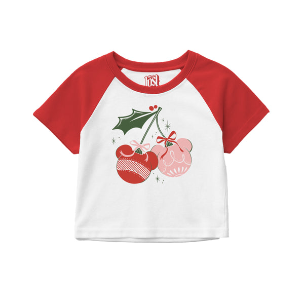 Holiday Cherries Raglan Crop Tee - The Lost Bros