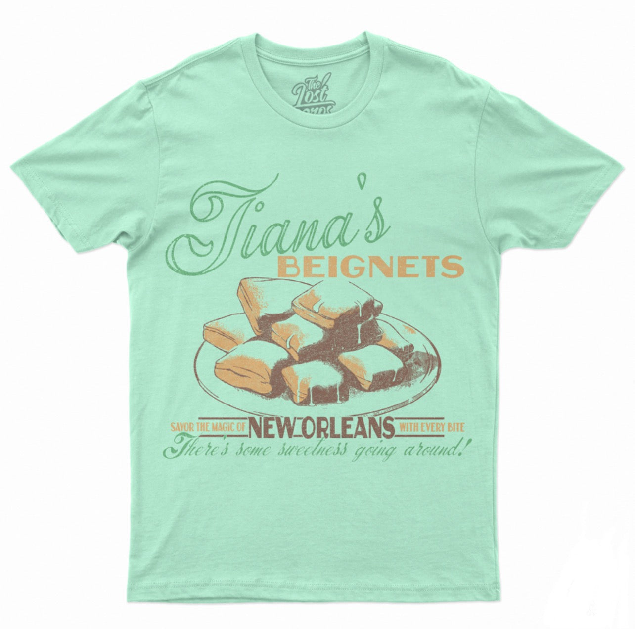 the lost bros tianas beignets tee front only