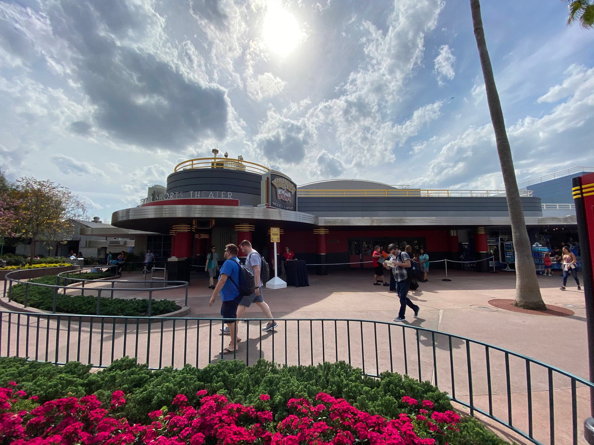 Construction Walls Down Around Mickey Shorts Theater Revealing Exterior and Potatoland Photo Op