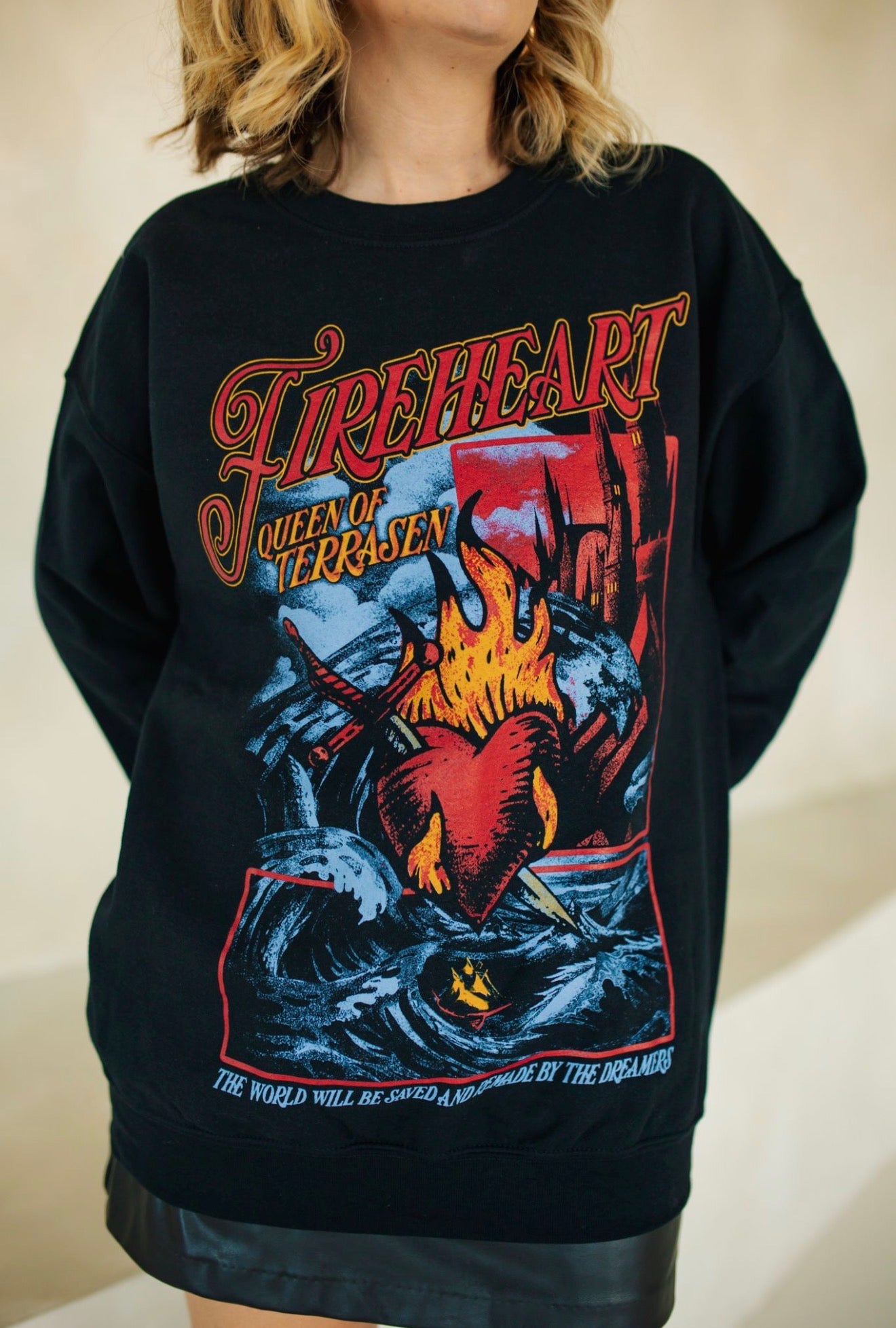 トップス Also Beauty:Beast Pixel Fire Tee Firehearts Sweatshirt - The Lost Bros