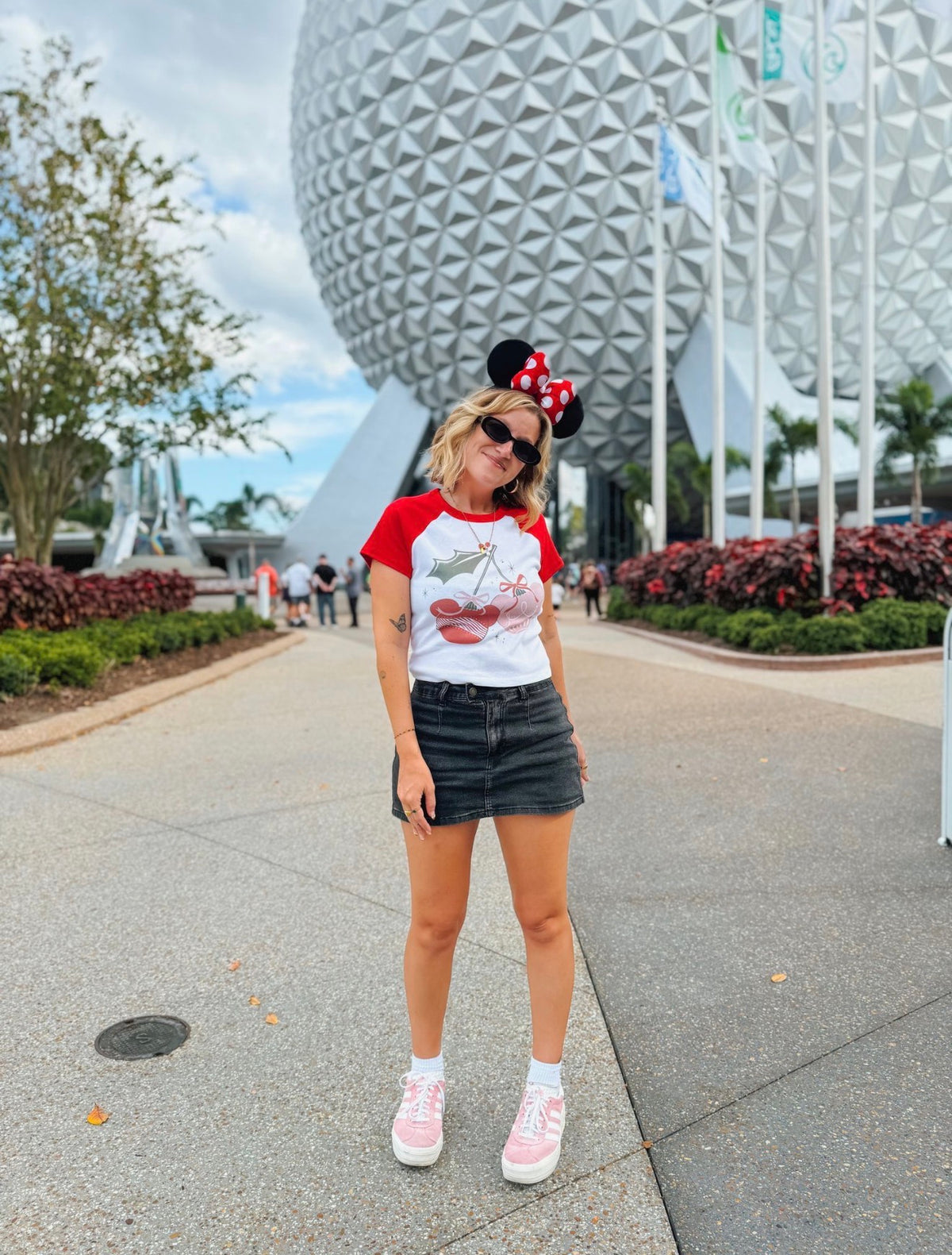 Holiday Cherries Raglan Crop Tee
