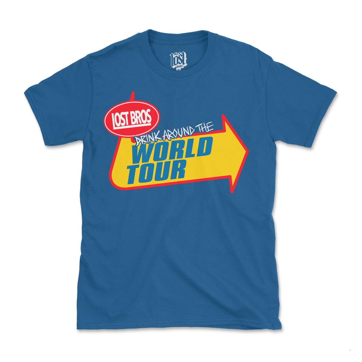 Drink Around the World Tour Tee - Warped Variant - Blue