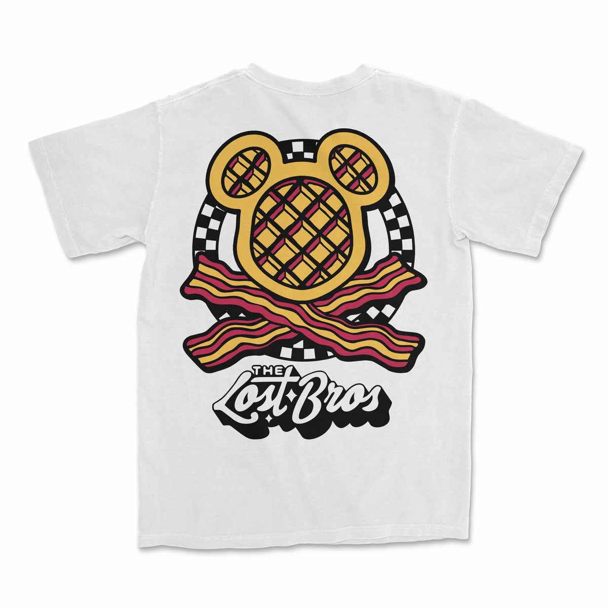 Waffle Bacon Crossbones Tee - White