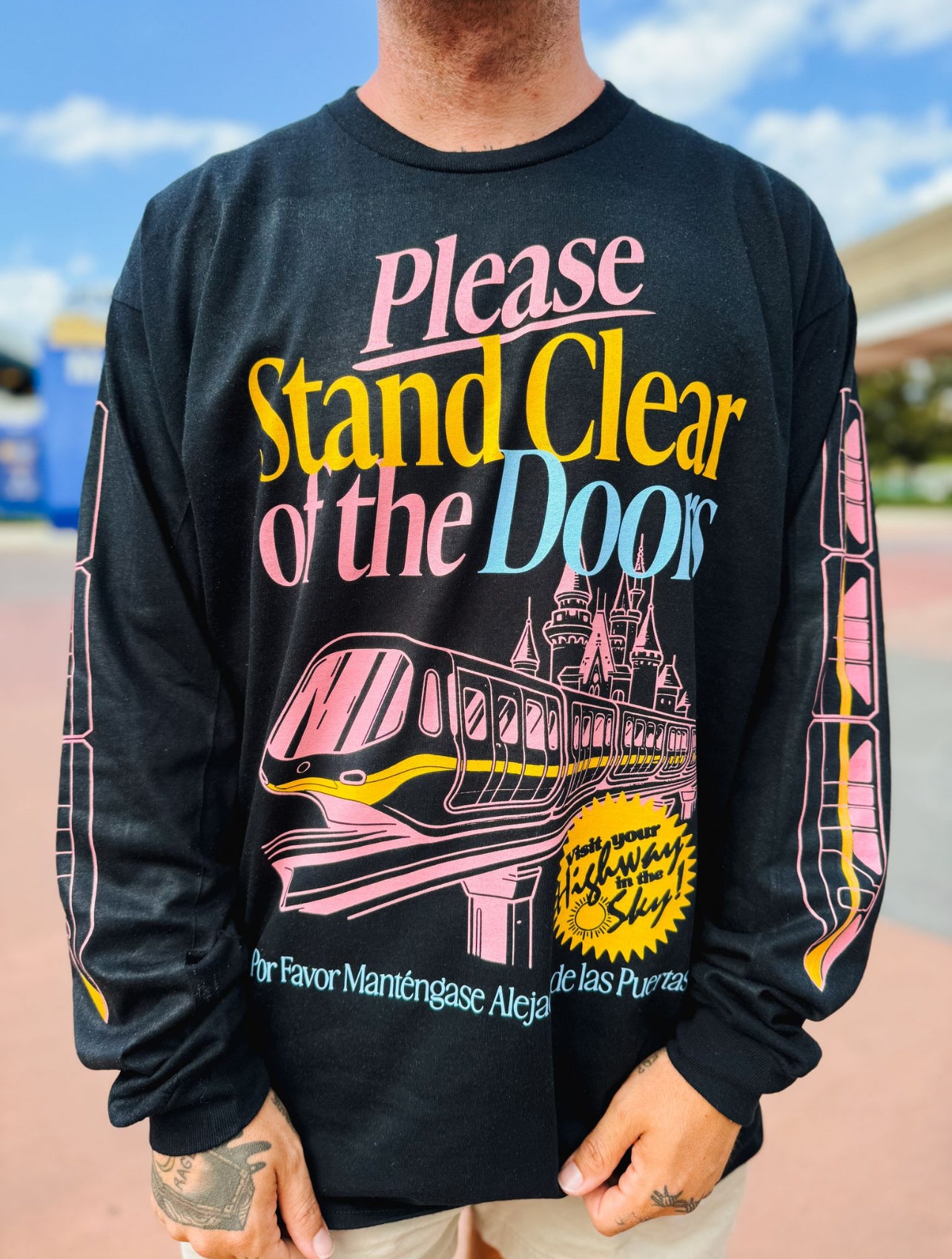 Please Stand Clear Long Sleeve Tee - Black