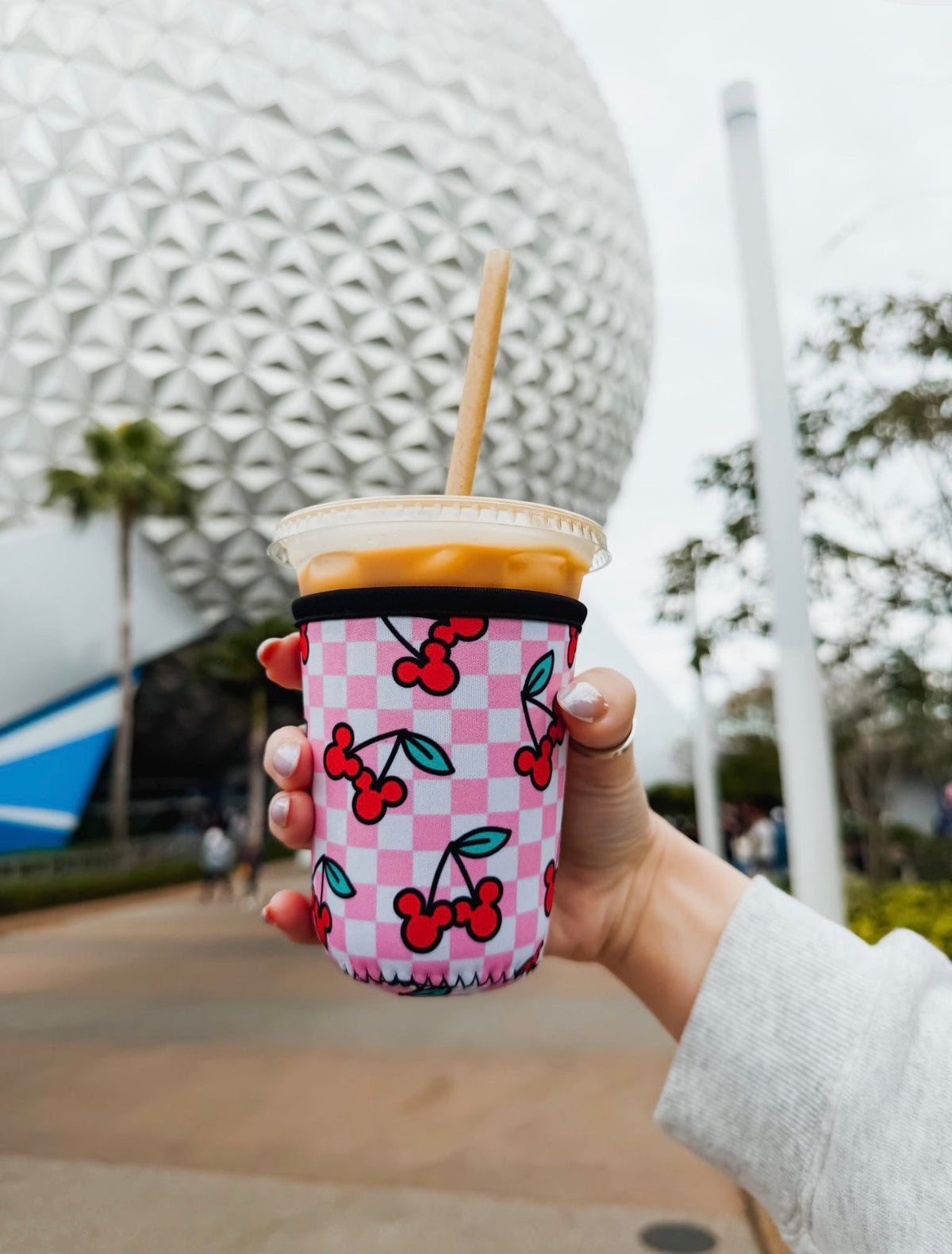 Checkered Cherry Cup Sleeve