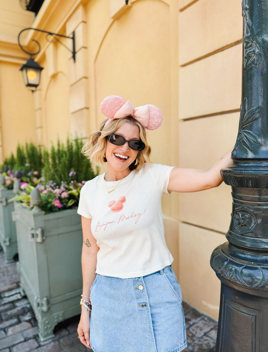 Bonjour Mickey Crop Tee