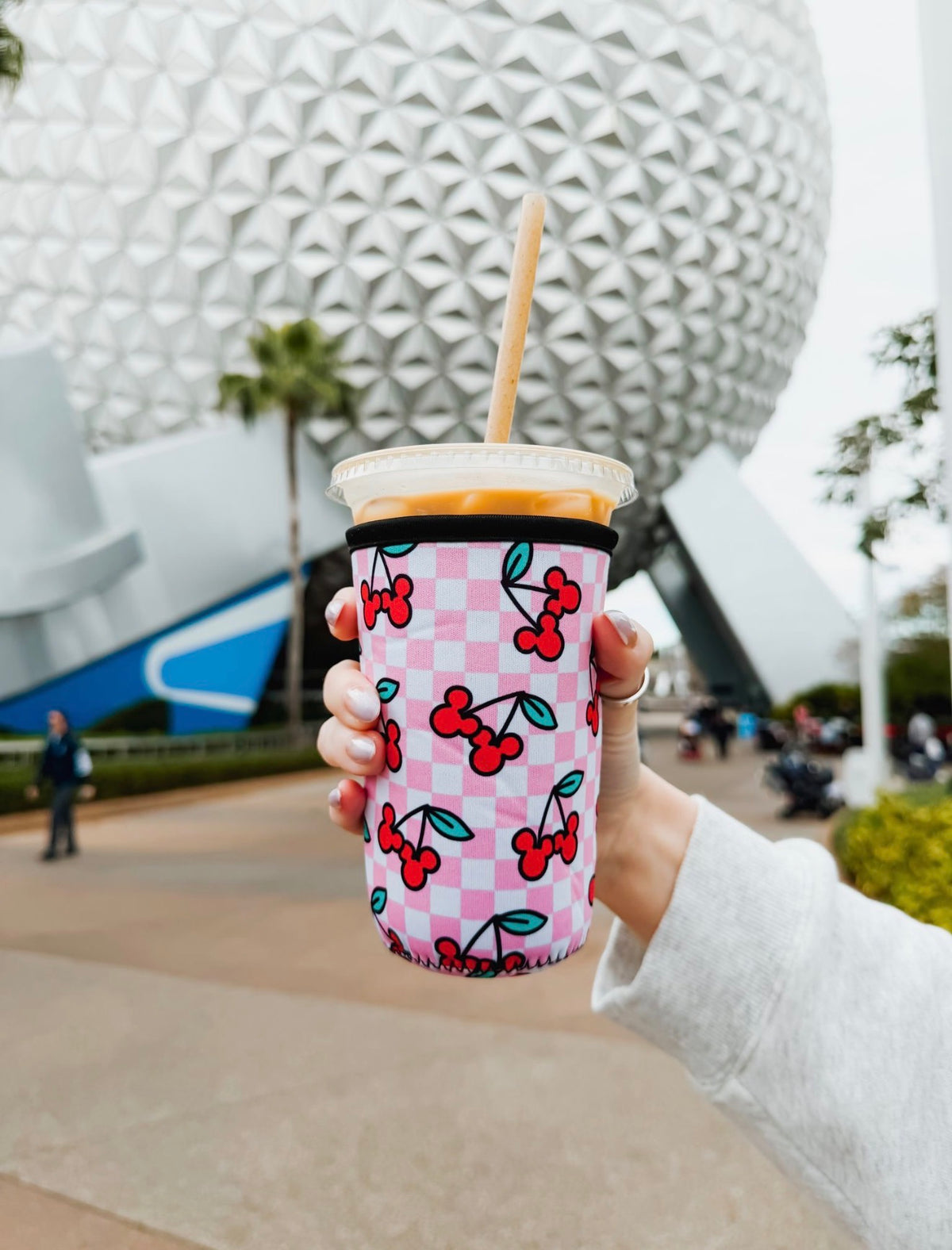 Checkered Cherry Cup Sleeve