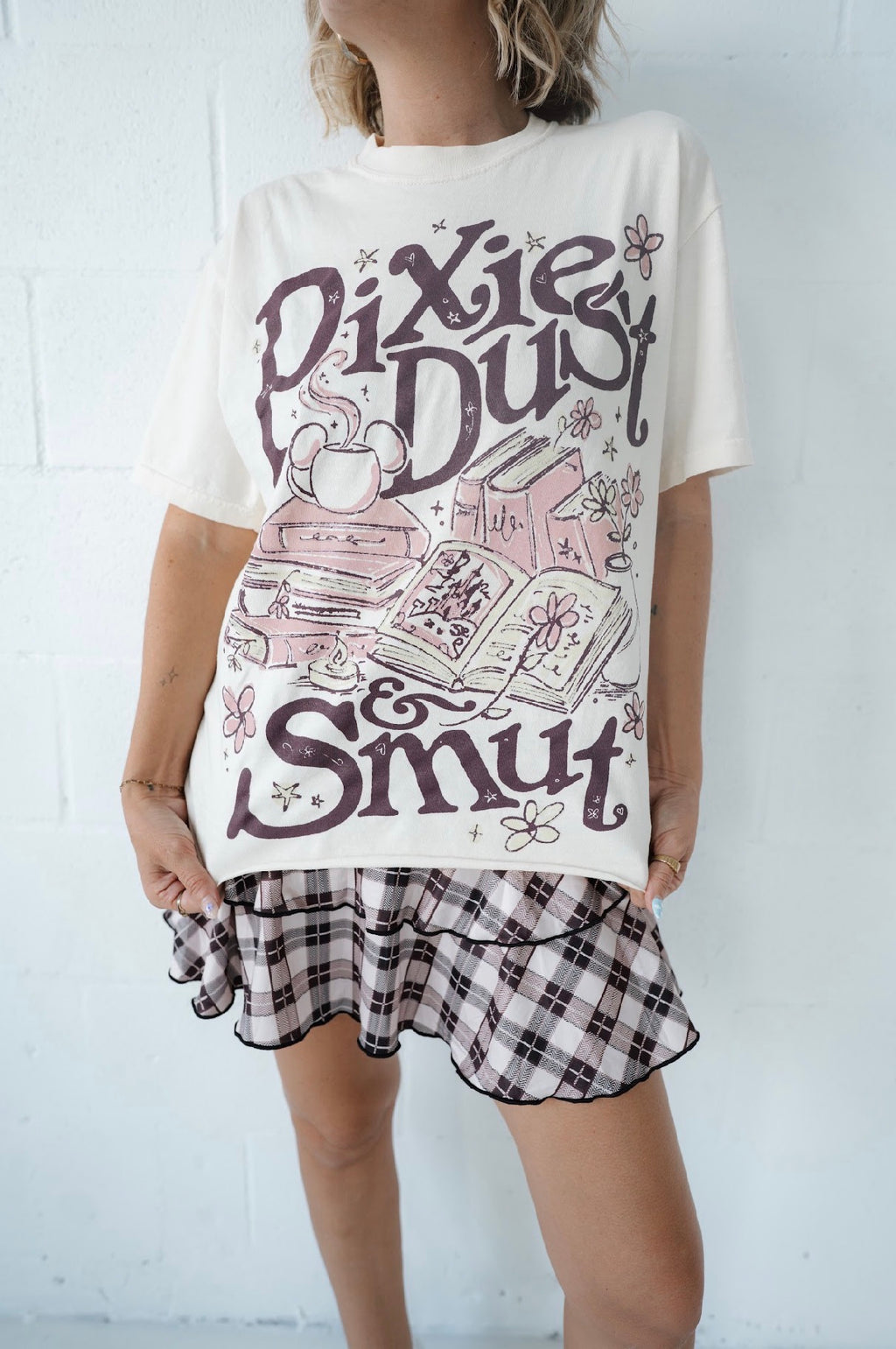 Pixie Dust And Smut Tee - Books & Flowers Variant