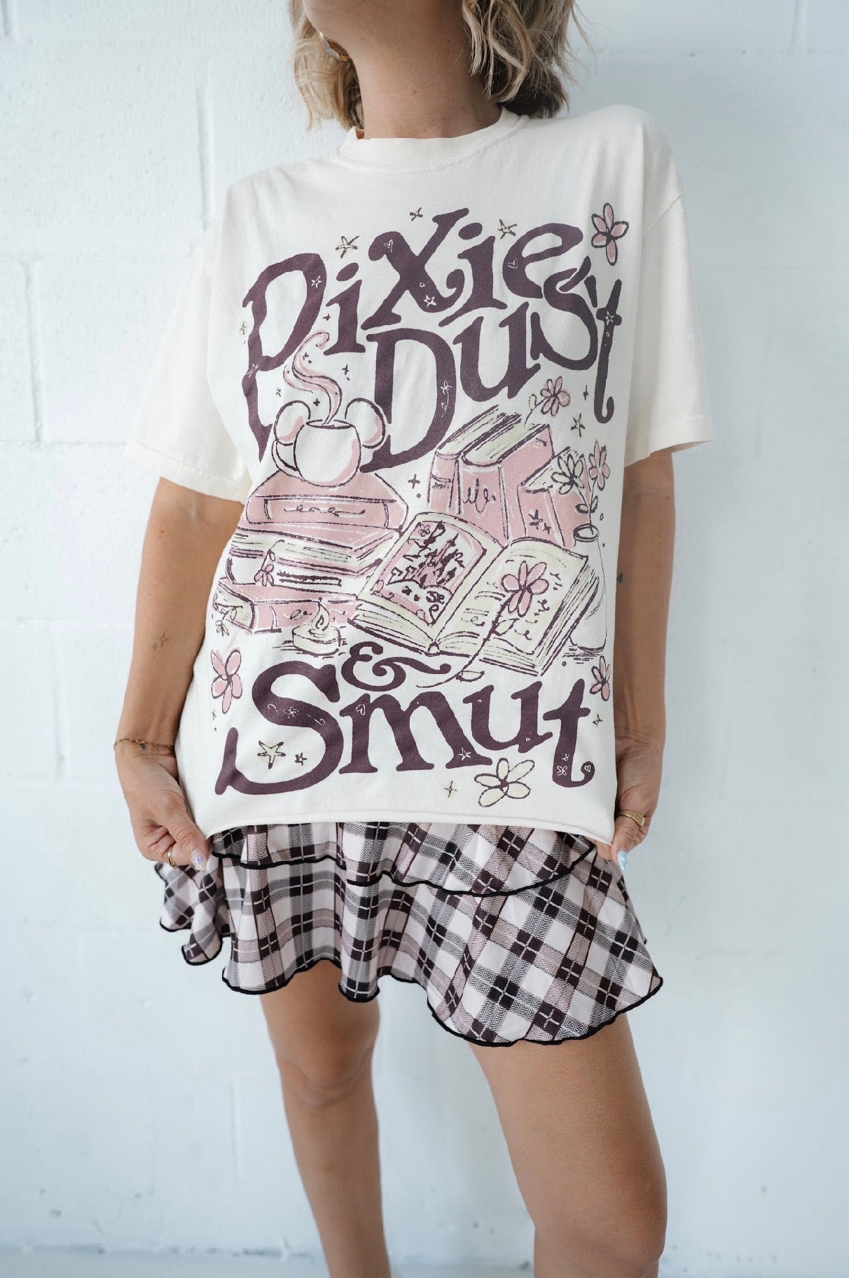 Pixie Dust And Smut Tee - Books & Flowers Variant