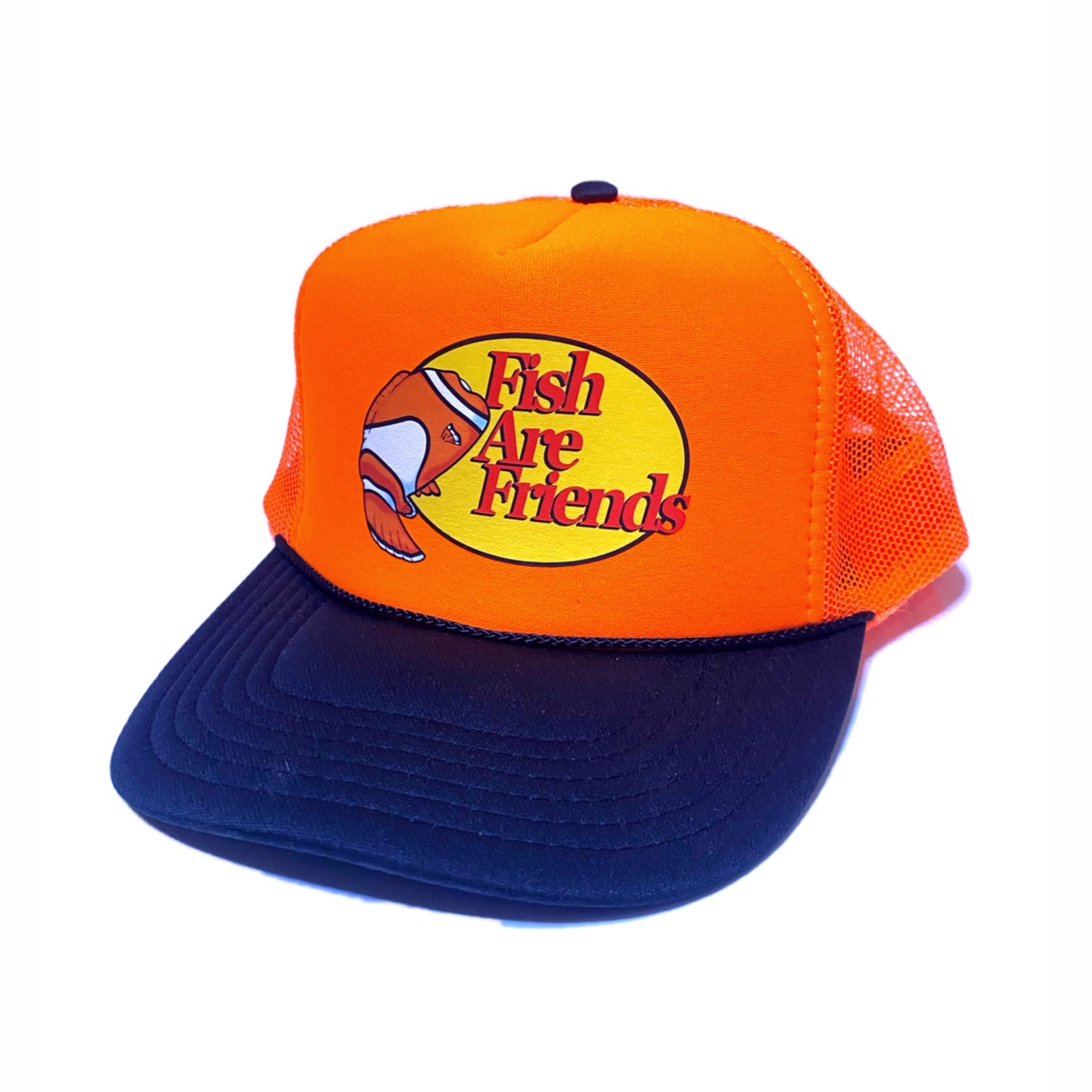 Fish Are Friends Trucker Hat - Orange - The Lost Bros