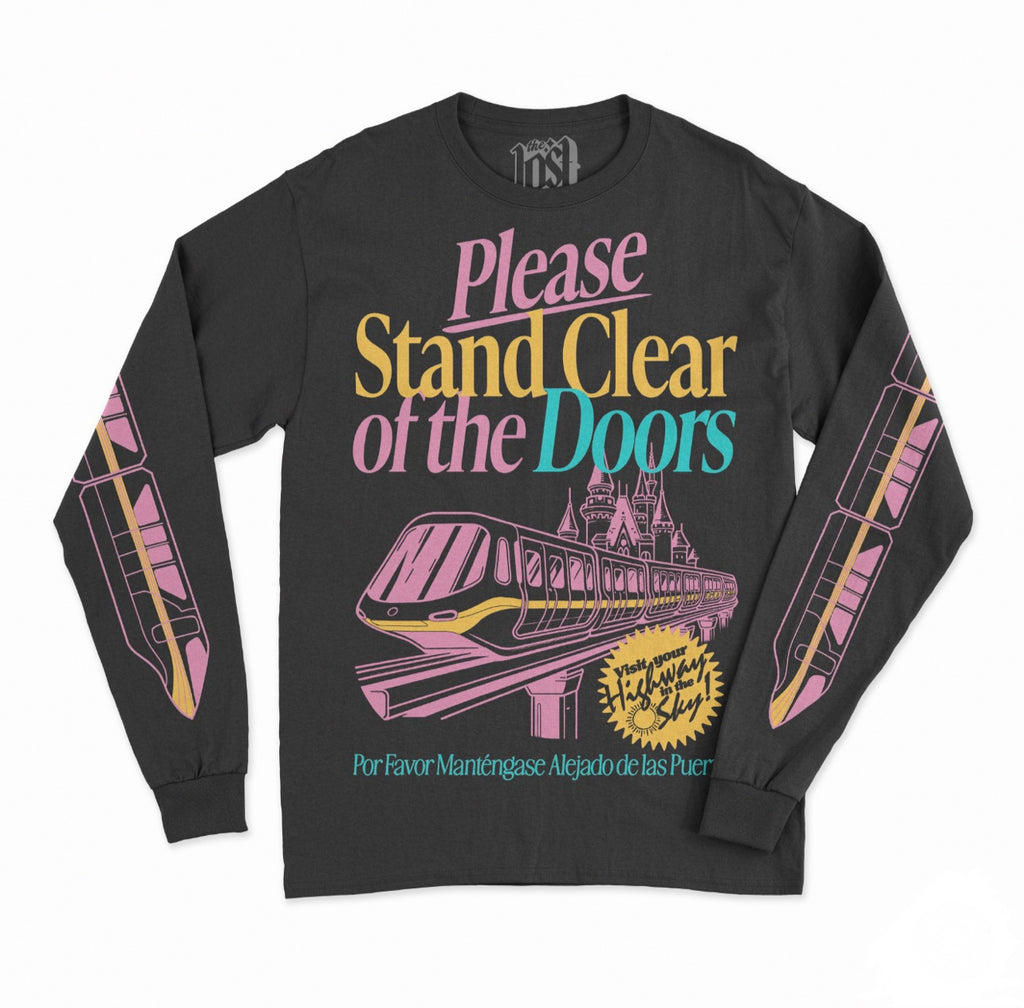 Please Stand Clear Long Sleeve Tee - Black