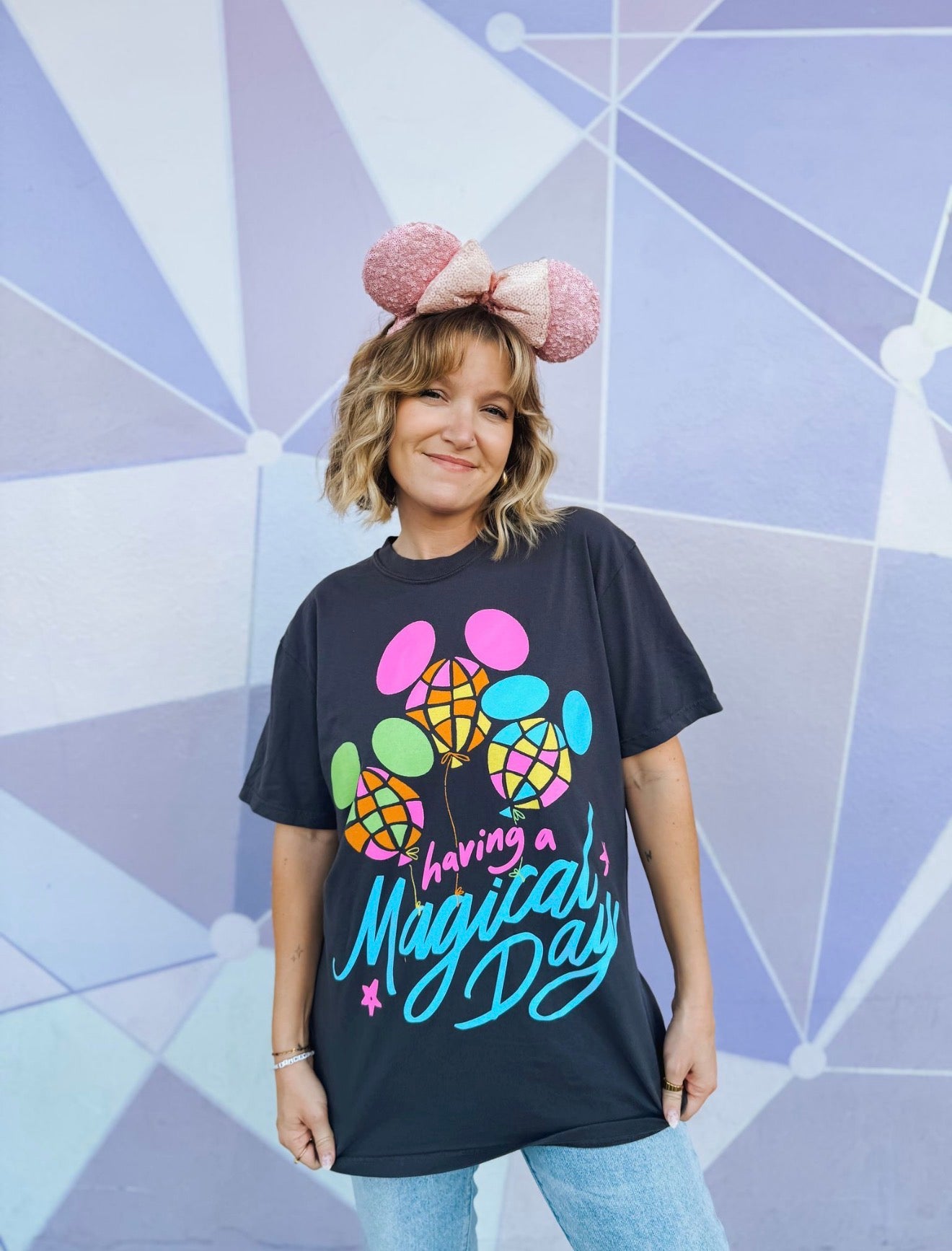 Neon Checkered Balloon Tee