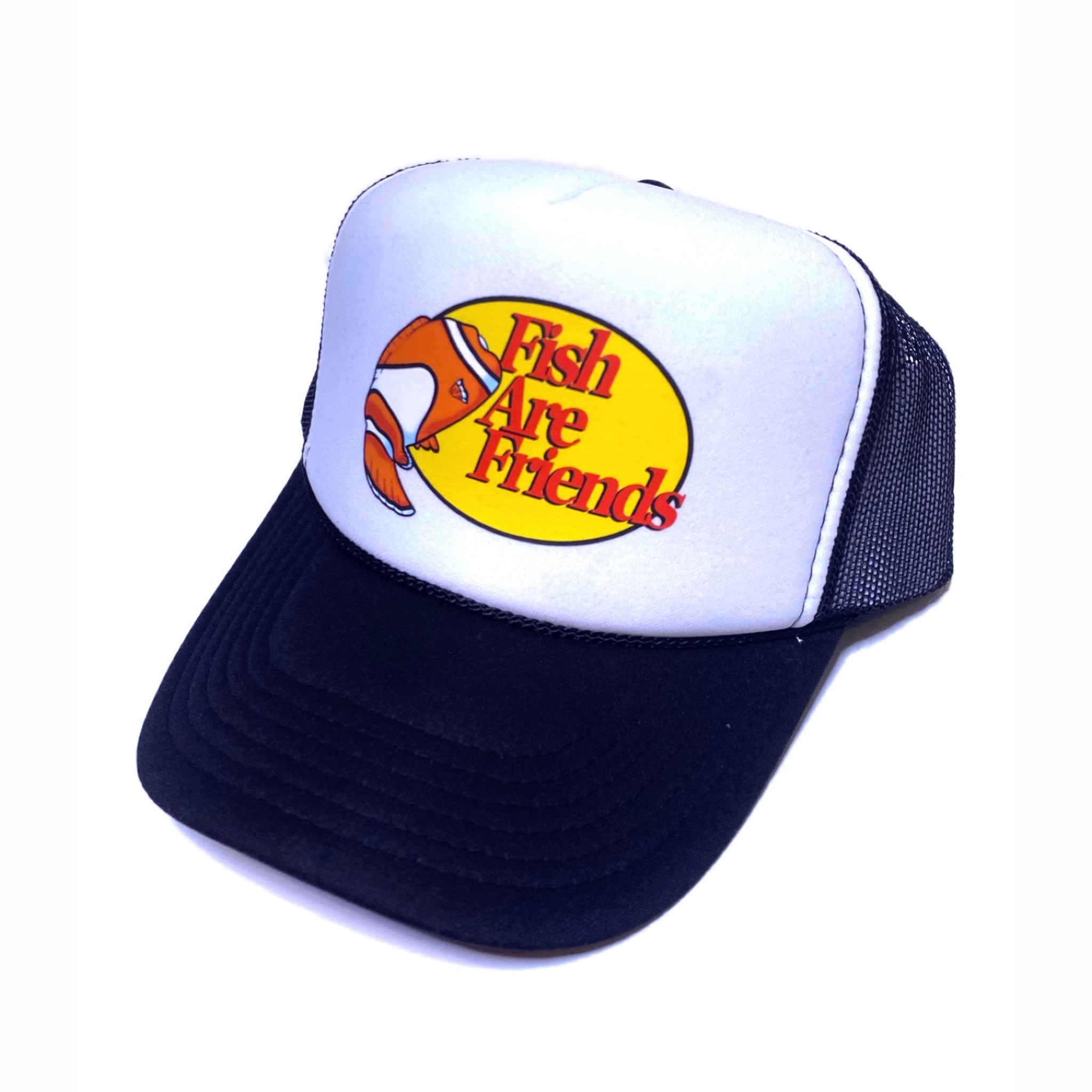 Fish Are Friends Trucker Hat - Orange - The Lost Bros