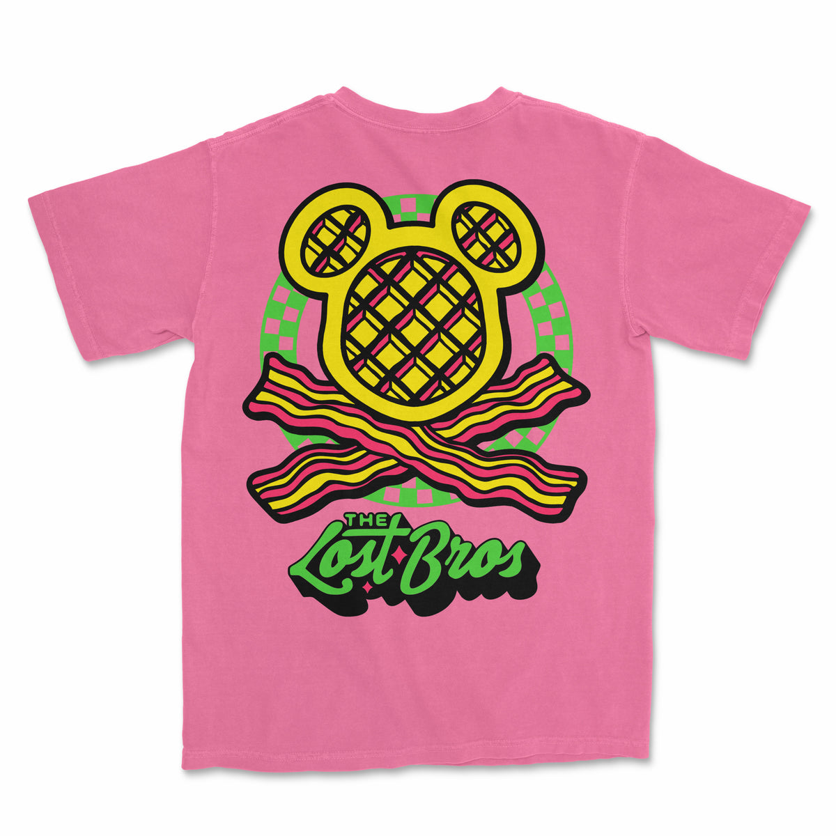 Waffle Bacon Crossbones Tee - Pink