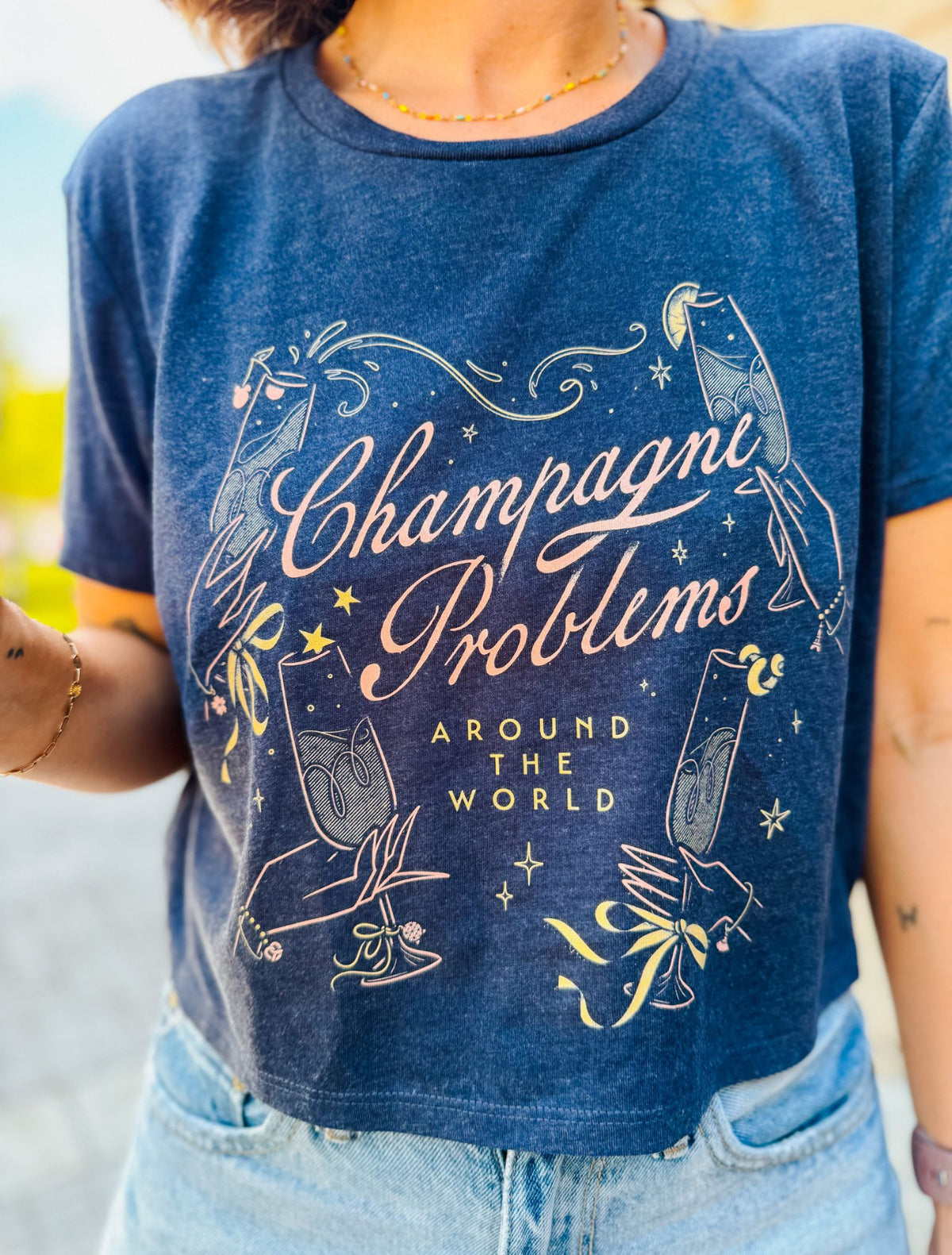 Champagne Problems Crop Tee
