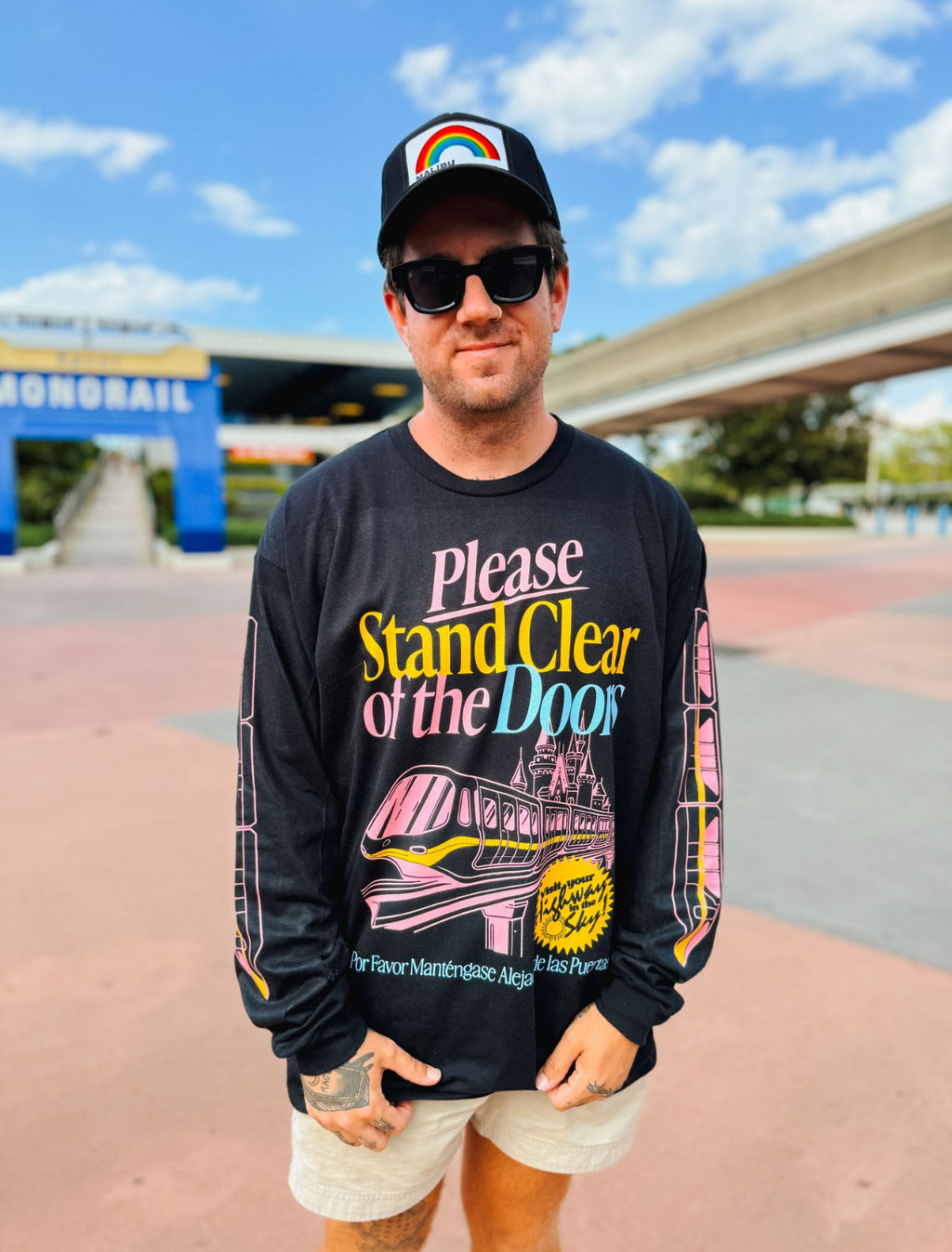 Please Stand Clear Long Sleeve Tee - Black