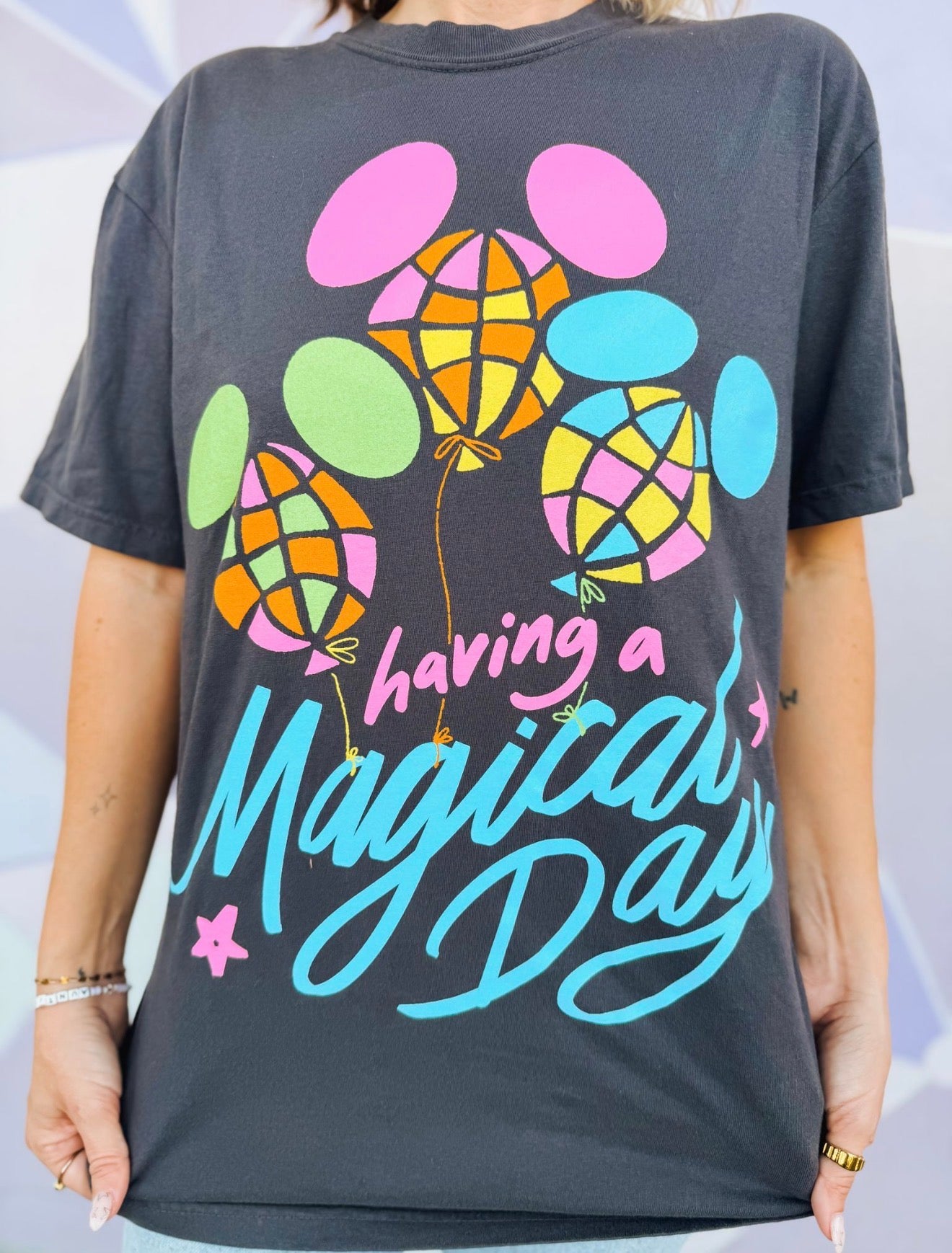 Neon Checkered Balloon Tee