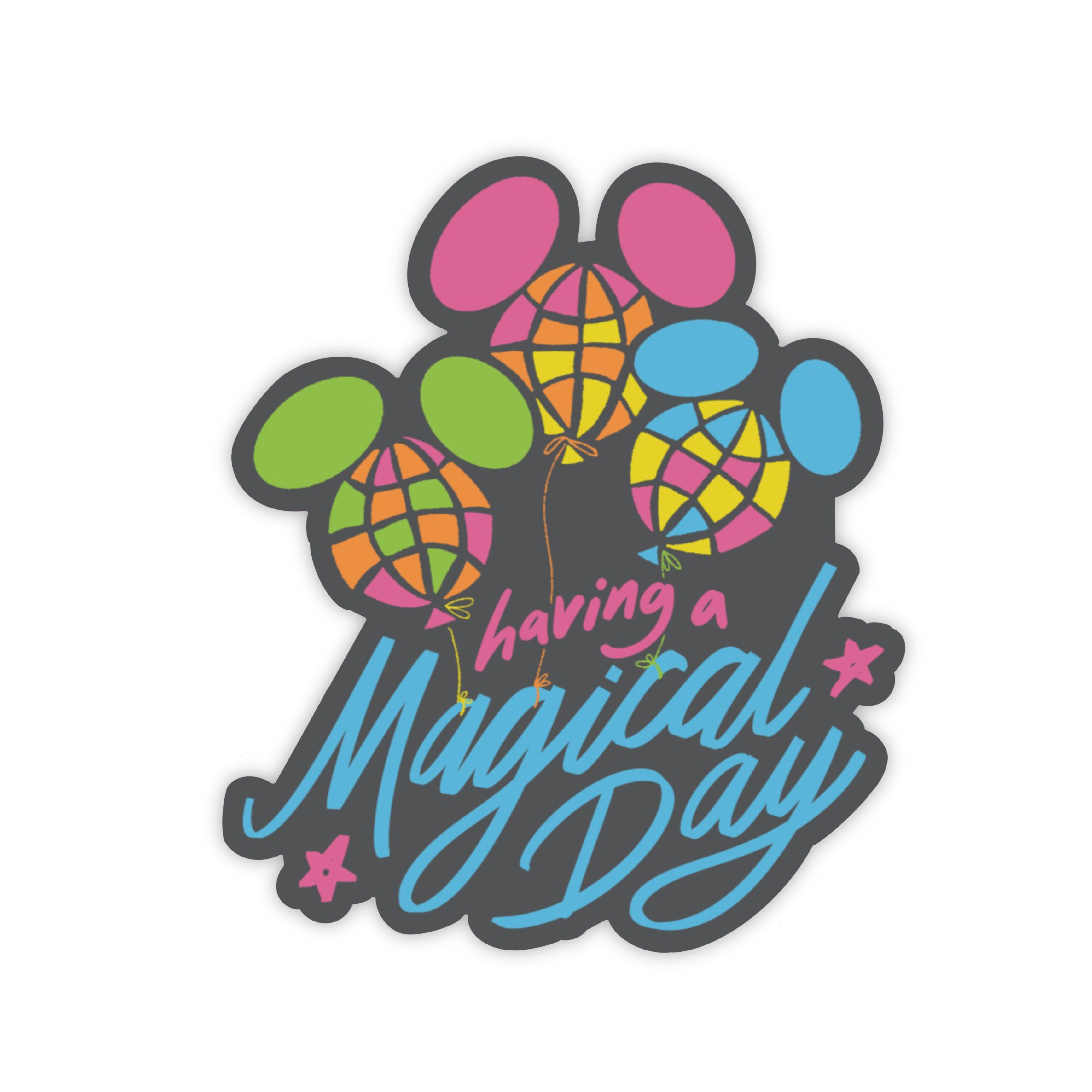 Neon Checkered Balloon Sticker