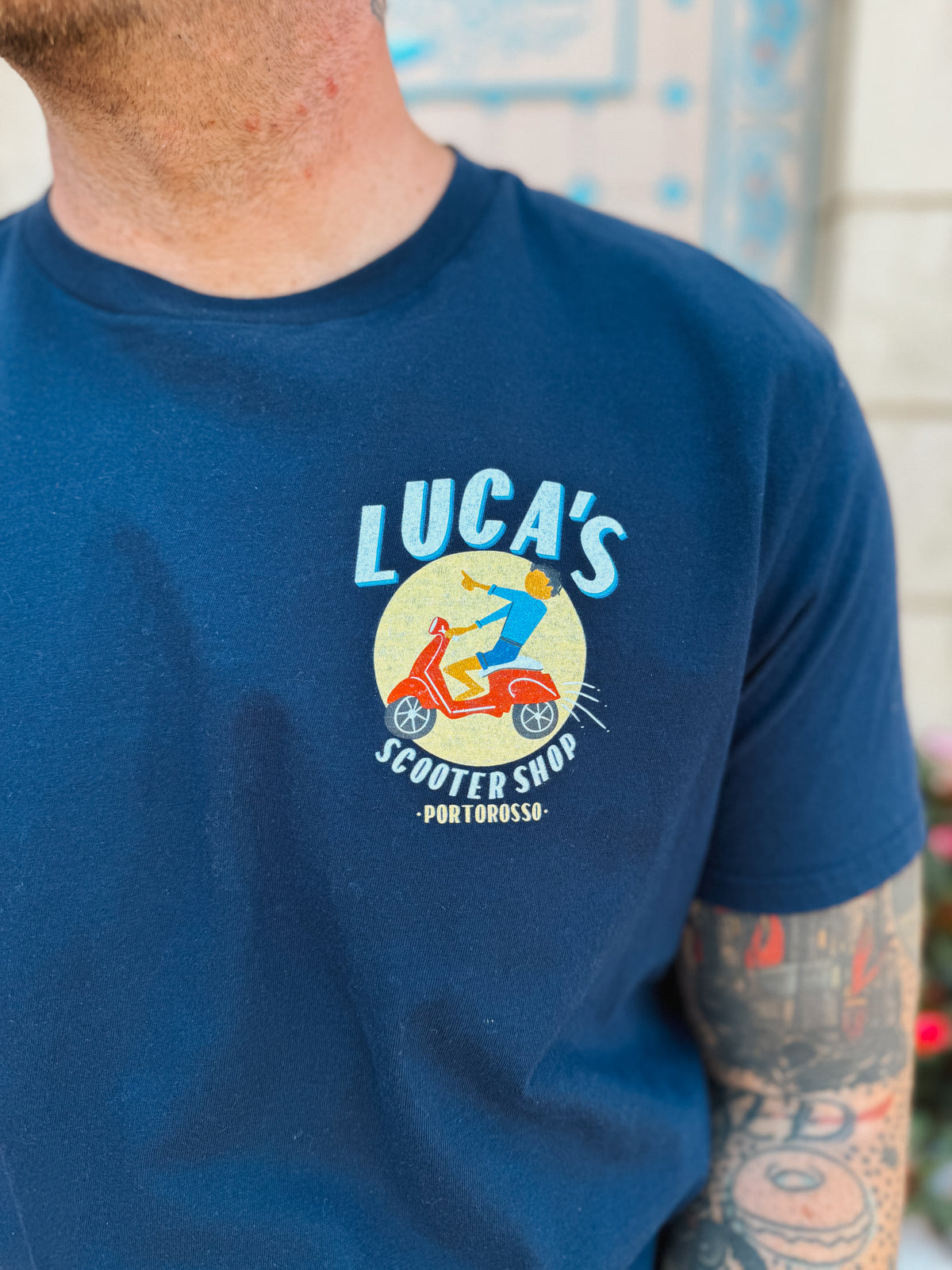 the lost bros Luca&#39;s Scooter Shop Tee