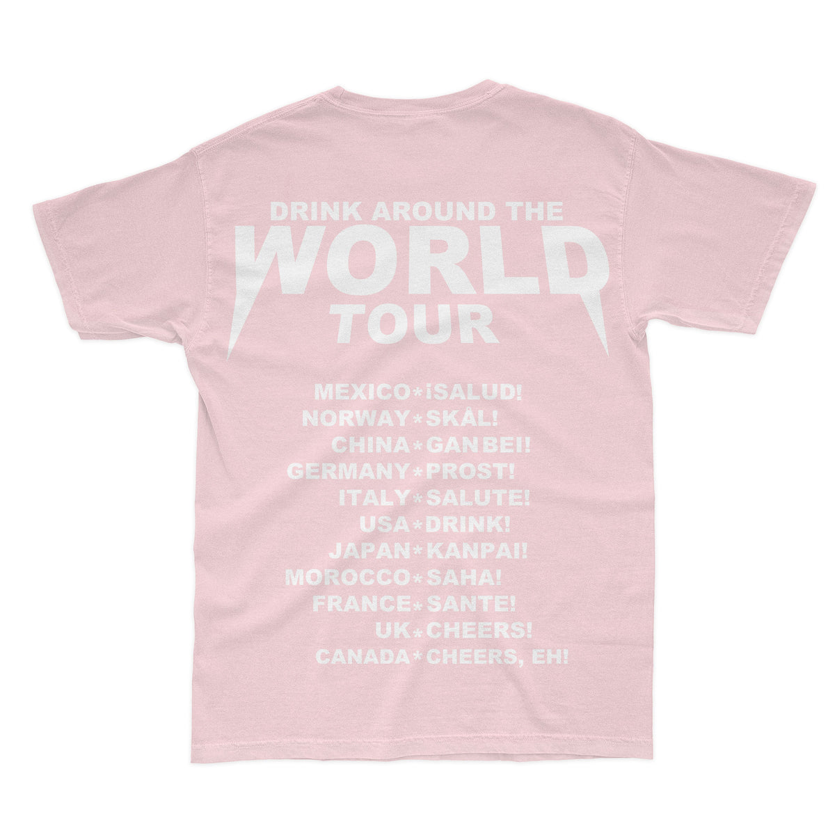 The Lost Bros Drink Around the World Tour Tee - Pink
