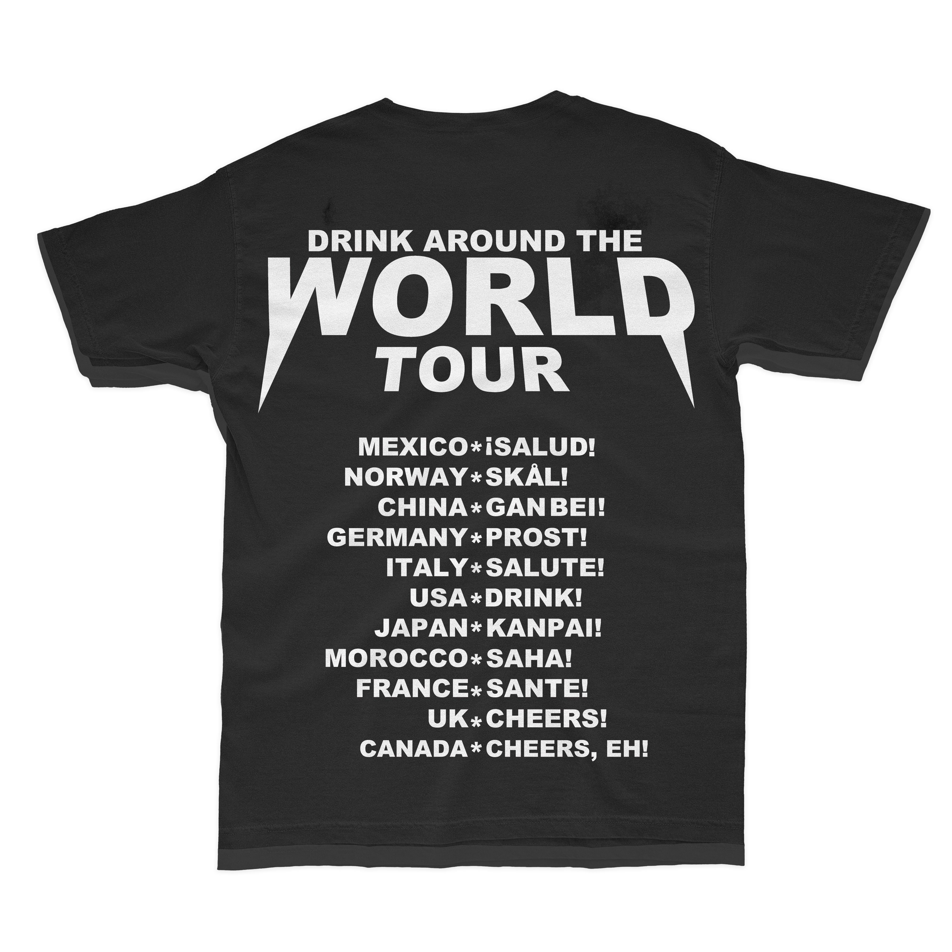 i tilfælde af ar journalist Drink Around the World Tour Tee - Black - The Lost Bros