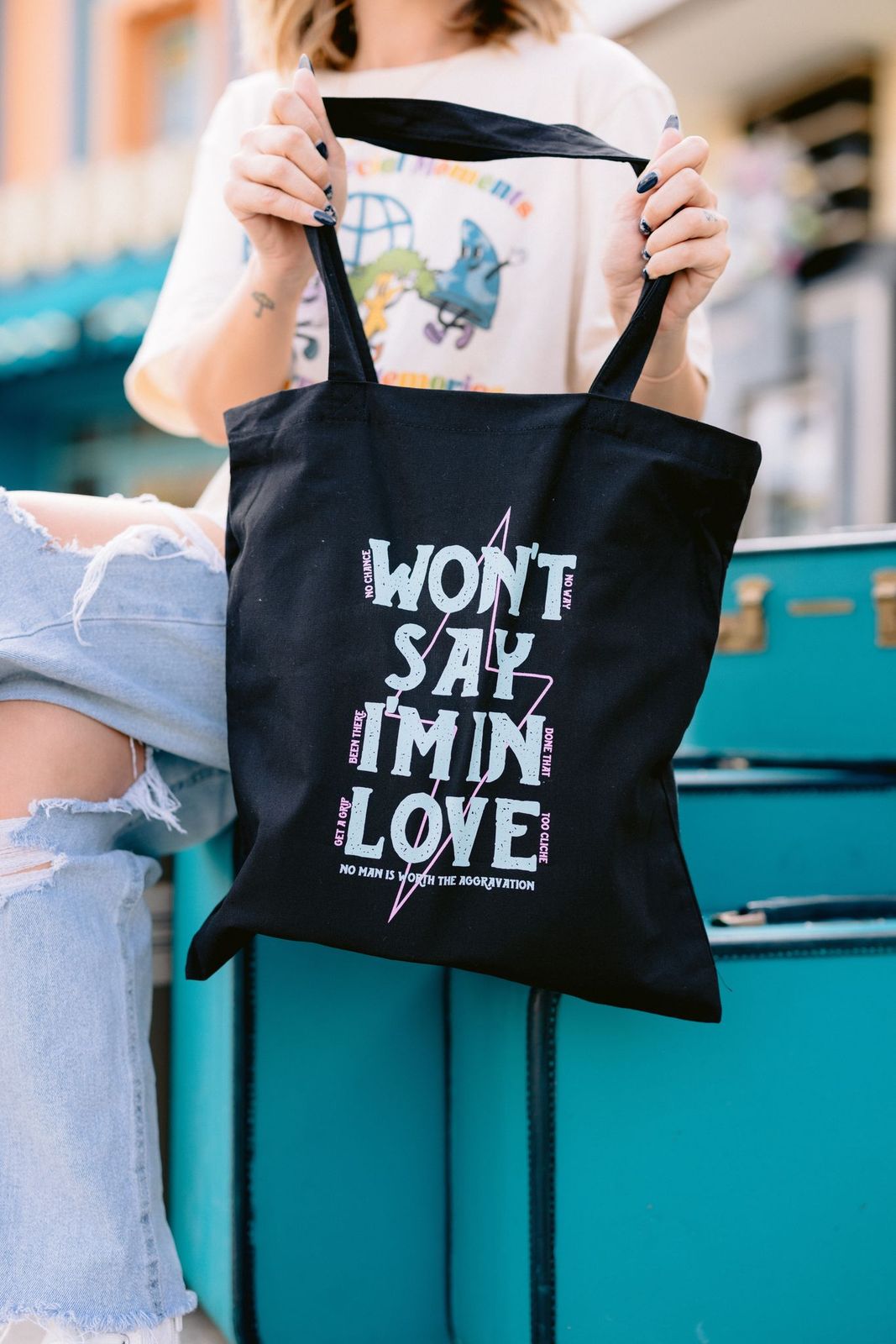the lost bros Won&#39;t Say I&#39;m In Love Tote