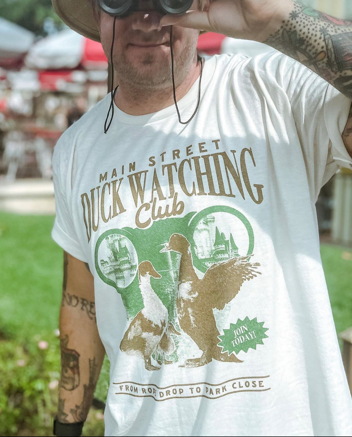 the lost bros duck watching club tee