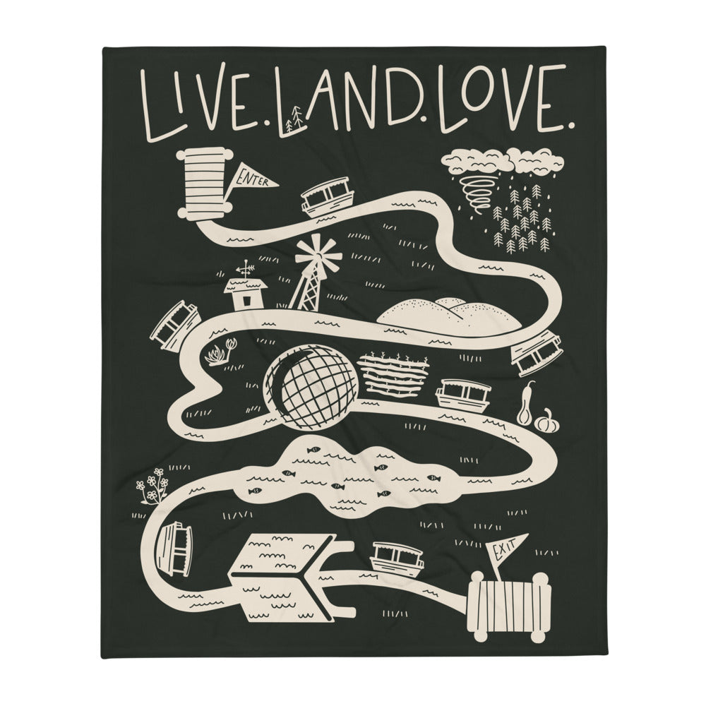 Live Land Love Throw Blanket